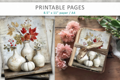 grunge pumpkins journal pages, elegant pumpkins pages Product Image 3