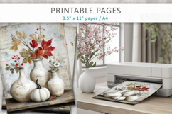 grunge pumpkins journal pages, elegant pumpkins pages Product Image 4