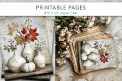 grunge pumpkins journal pages, elegant pumpkins pages Product Image 5