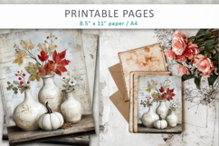 grunge pumpkins journal pages, elegant pumpkins pages Product Image 6