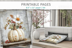 grunge pumpkins journal pages, scrapbooking paper Product Image 5