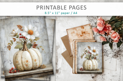 grunge pumpkins journal pages, scrapbooking paper Product Image 1