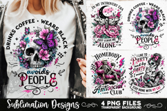 Antisocial Sarcastic PNG Funny Sublimation 4 Designs Product Image 5