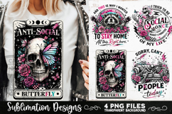 Antisocial Sarcastic PNG Funny Sublimation 4 Designs Product Image 1