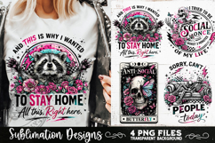 Antisocial Sarcastic PNG Funny Sublimation 4 Designs Product Image 2