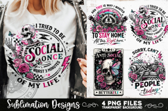 Antisocial Sarcastic PNG Funny Sublimation 4 Designs Product Image 4