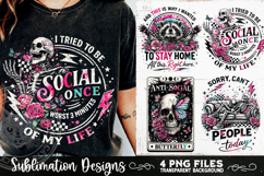 Antisocial Sarcastic PNG Funny Sublimation 4 Designs Product Image 8
