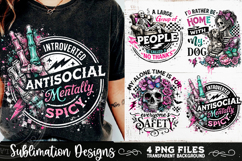 Antisocial Sarcastic PNG Funny Sublimation 4 Designs Product Image 4