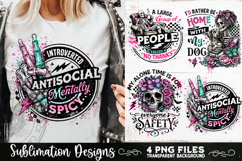 Antisocial Sarcastic PNG Funny Sublimation 4 Designs Product Image 7