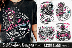 Antisocial Sarcastic PNG Funny Sublimation 4 Designs Product Image 4