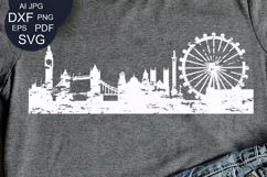 London Skyline Svg Grunge shirt Cityscape Svg UK Dxf Eps Product Image 1
