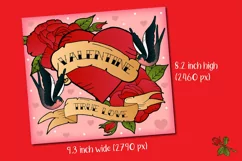 vintage tattoo style valentines true love tumbler sublimation wrap
