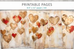 Grunge hearts journal pages, printable pages Product Image 1