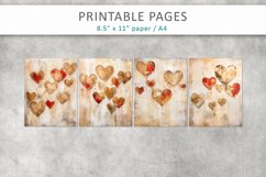 Grunge hearts journal pages, printable pages Product Image 2
