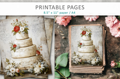 grunge wedding cake printable pages, junk journal Product Image 3