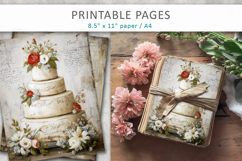 grunge wedding cake printable pages, junk journal Product Image 4