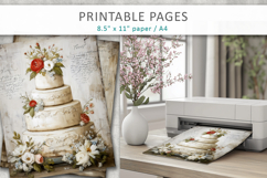 grunge wedding cake printable pages, junk journal Product Image 5