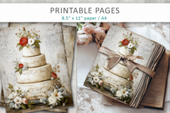 grunge wedding cake printable pages, junk journal Product Image 6