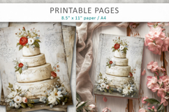 grunge wedding cake printable pages, junk journal Product Image 8