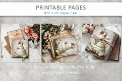 grunge wedding cake printable pages, junk journal Product Image 10