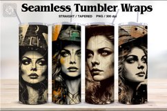 Grunge Witch Tumbler Sublimation, 20 oz Tumbler Wrap Product Image 1