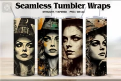Grunge Witch Tumbler Sublimation, 20 oz Tumbler Wrap Product Image 1