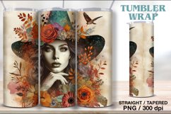 4 Grunge Witch Tumbler Sublimation, 20 oz Tumbler Wrap Product Image 5