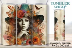 4 Grunge Witch Tumbler Sublimation, 20 oz Tumbler Wrap Product Image 5