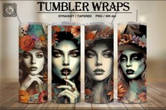4 Grunge Witch Tumbler Sublimation, 20 oz Tumbler Wrap Product Image 1