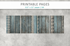 Vintage Rustic Wood and Lace Junk Journal Pages Product Image 2