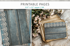 Vintage Rustic Wood and Lace Junk Journal Pages Product Image 5