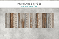 Vintage Rustic Wood and Lace Papers, scrapbook paper Product Image 2