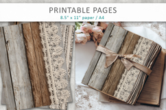 Vintage Rustic Wood and Lace Papers, scrapbook paper Product Image 4