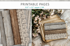 Vintage Rustic Wood and Lace Papers, scrapbook paper Product Image 5