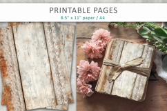 Vintage Rustic Wood and Lace Papers, rustic wood background Product Image 4