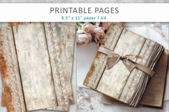 Vintage Rustic Wood and Lace Papers, rustic wood background Product Image 1