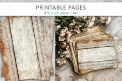 Vintage Rustic Wood and Lace Papers, rustic wood background Product Image 5