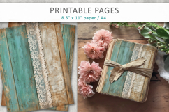 Vintage Rustic Wood and Lace Papers, scrapbook background Product Image 3
