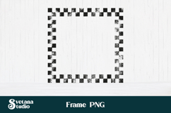Grunge square checkered frame clipart PNG design Product Image 1