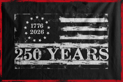 Grungy flag shows 1776 to 2026 Product Image 2
