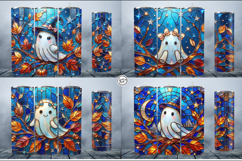 Cute Ghost Tumbler Sublimation, 20 oz Tumbler Wrap Product Image 2