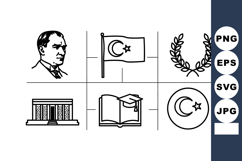 Atatürk portrait Turkish flag laurel wreath parliament book Product Image 1