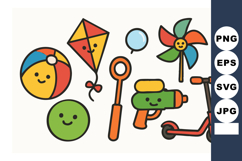 Colorful kids toys collection including ball kite pinwheel w Product Image 1