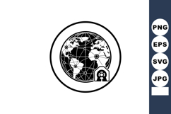Global network connection with digital security icon for tec Product Image 1
