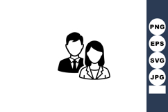 Businessman and businesswoman simple black silhouette vector Product Image 1