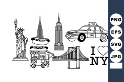 New York City iconic landmarks and symbols vector including Product Image 1