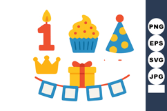 First birthday party decorations with cupcake candle gift cr Product Image 1