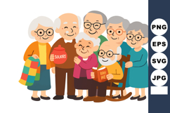 Group of happy elderly senior friends enjoying time together Product Image 1