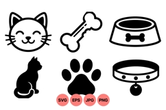 Hand Drawn Pet Icons for Crafts and Printables Product Image 1
