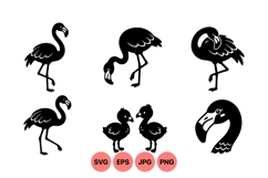 Flamingo Silhouette Vector Clipart For Summer Designs Product Image 1